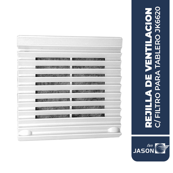 Rejilla de ventilación c/ filtro para tablero, 106X106MM
