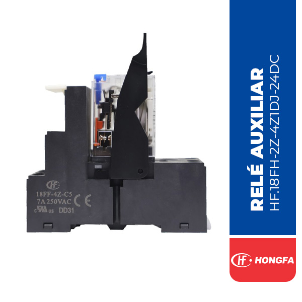RELÉ AUXILIAR, 14 PINES, 24VDC, 18FH-4Z-4Z1DJ-24DC