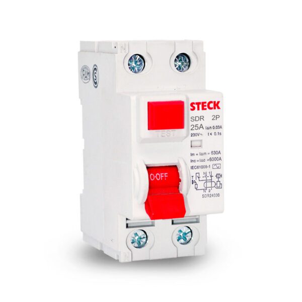 STECK.SDR22530 INTERRUPTOR DIFERENCIAL 2X25A 30MA TIPO AC