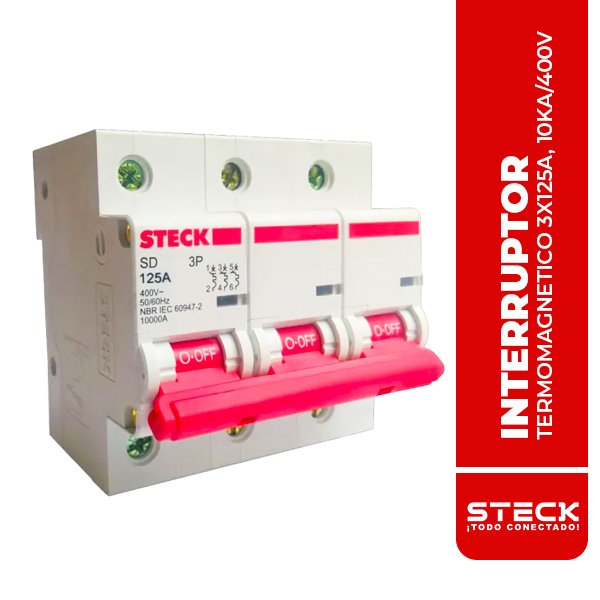 STECK.SDD3C125 INTERRUPTOR TERMOMAGNÉTICO 3X125A, 10KA/400V IEC 60947, SDD3