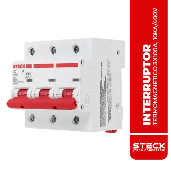 STECK.SDD3C100 INTERRUPTOR TERMOMAGNÉTICO 3X100A, 10KA/400V IEC 60947, SDD3