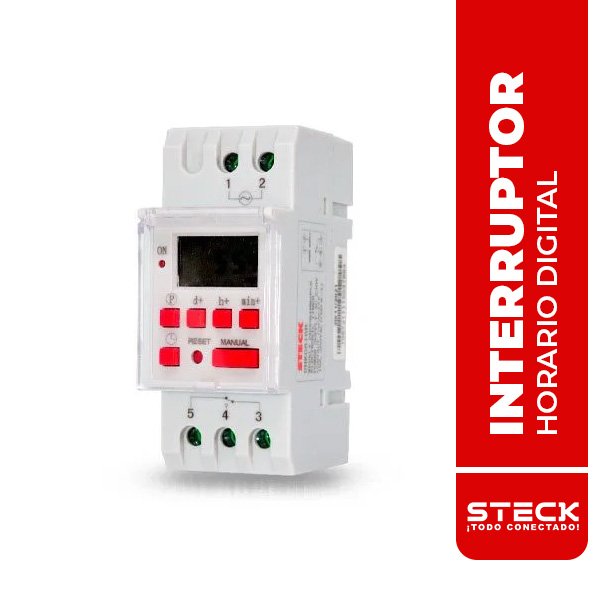 STECK.SHKG816B230 INTERRUPTOR HORARIO DIGITAL 16ON /16OFF : 16A/230VAC, DIARIO/SEMANAL