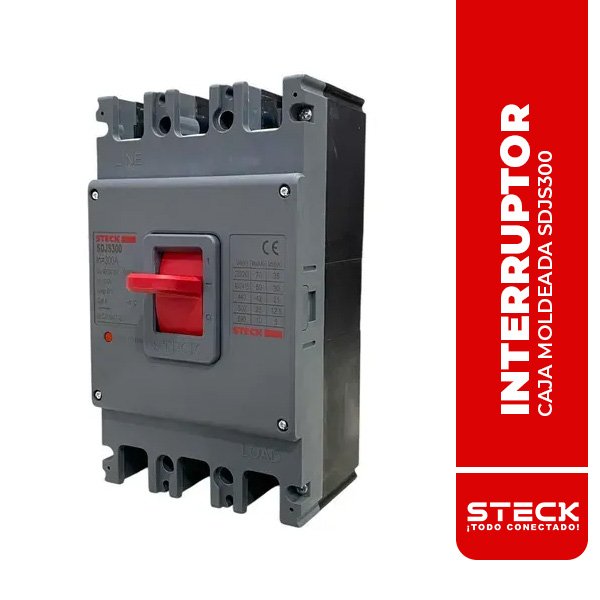 STECK.SDJS300 INTERRUPTOR CAJA MOLDEADA, 3X300A, 42/35/29KA EN 220/400/440V, IEC 60947, FRAME 400, 690V, STECK