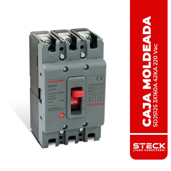 STECK.SDJS160 CAJA MOLDEADA SDJS125 3X160A 42KA 220 Vac – 29 KA 440 Vac