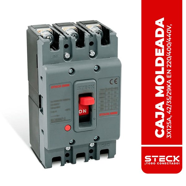 STECK.SDJS125 CAJA MOLDEADA SDJS125 3X125A 42KA 220 Vac – 29 KA 440 Vac