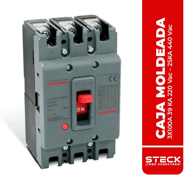 STECK.SDJS100 CAJA MOLDEADA SDJS100 3X100A 39 KA 220 Vac – 25KA 440 Vac