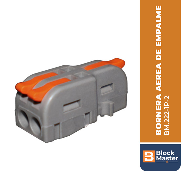 BORNERA AEREA, 1 LINEAS, 1 ENTRADA /2 SALIDAS, 4MM2, GRIS. BM.222-1P-2.