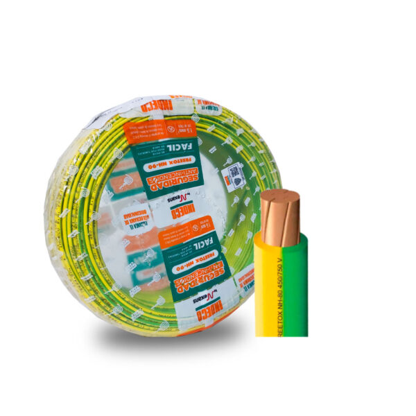 ROLLO DE CABLE 100M, NH-90 450/750 V 2,5 mm2 VERDE AMARILLO, INDECO
