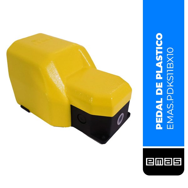 PEDAL DE PLASTICO AMARILLO UNICO 1NO+1NC CON PROTECCION METALICA SERIE PDK, (PDKS11BX10)