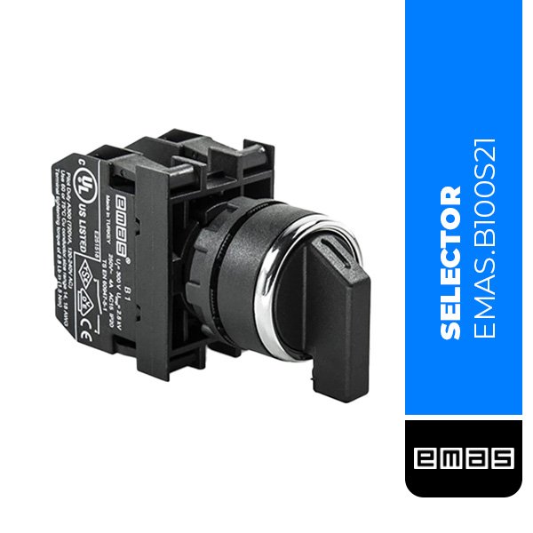 SELECTOR SERIE B 1NO (0-I) DE 22 MM CON ROTACION SELECTIVA DE 60°, (B100S21)