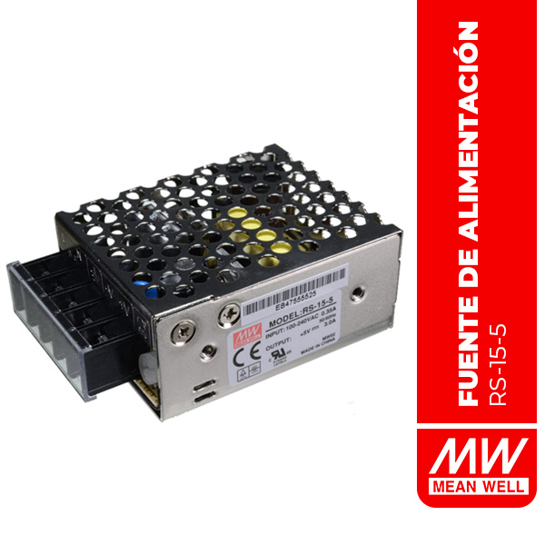 FUENTE DE ALIMENTACIÓN CONMUTADA 15W 5V 3A - RS-15-5