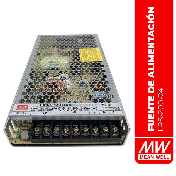 LRS-200-24 FUENTE DE ALIMENTACIÓN CONMUTADA 211.2W 24V 8.8A 115Vac or 230Vac