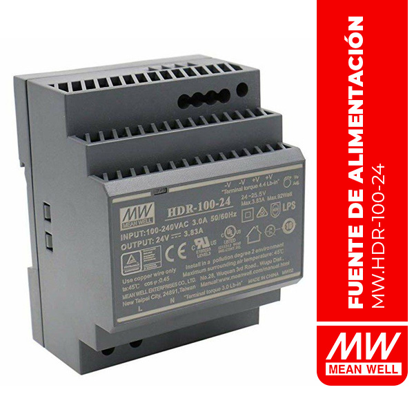 FUENTE DE ALIMENTACIÓN EN RIEL DIN 92W 24V 3.83A SlimStep DIN Rail PS - HDR-100-24