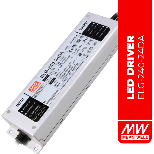 LED DRIVER 240W 24V 10A CC+CV IP67 DALI CONTROL - ELG-240-24DA