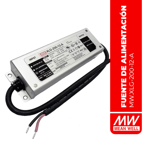 LED DE SUMINISTROS DE ENERGÍA (LED DRIVER) 200W 12V CP IP67 Io adj w/pot - XLG-200-12-A