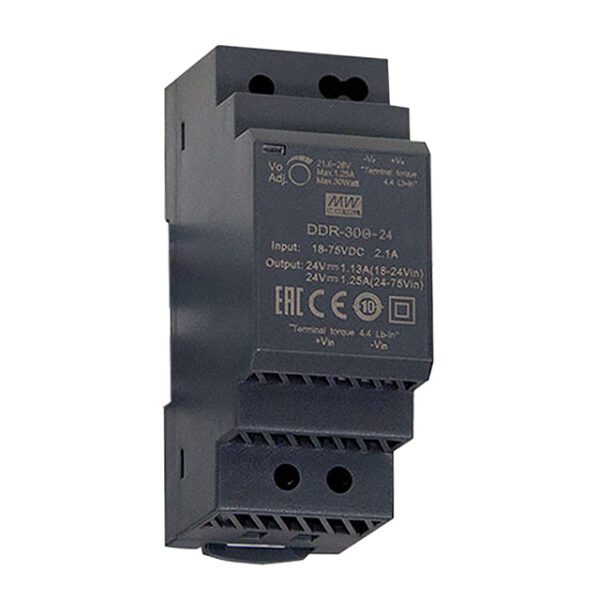 CONVERTIDOR AISLADO EN RIEL DIN 30W 24V 1.25A - DDR-30G-24