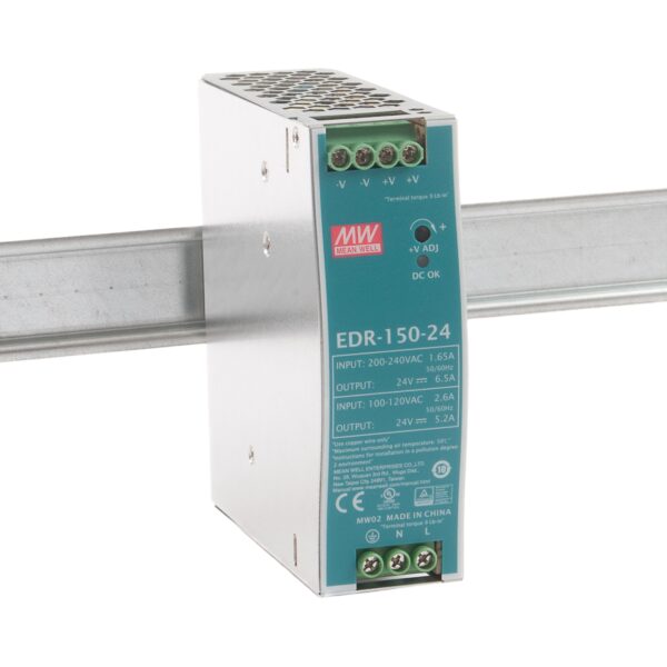 EDR-150-24 - FUENTE DE ALIMENTACIÓN EN CARRIL DIN 156W/6.5A @ 230VAC 125W/5.2A @115VAC