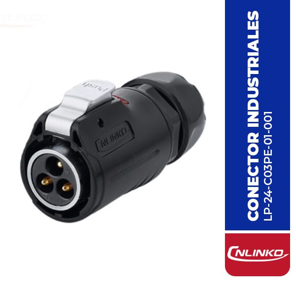 Conector de cable macho M24 de 3 pines serie LP-24 de Cnlinko
