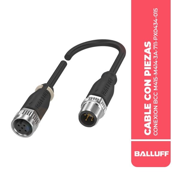 CABLE CON PIEZAS DE CONEXION BCC M415-M414-3A-711-PX0434-015