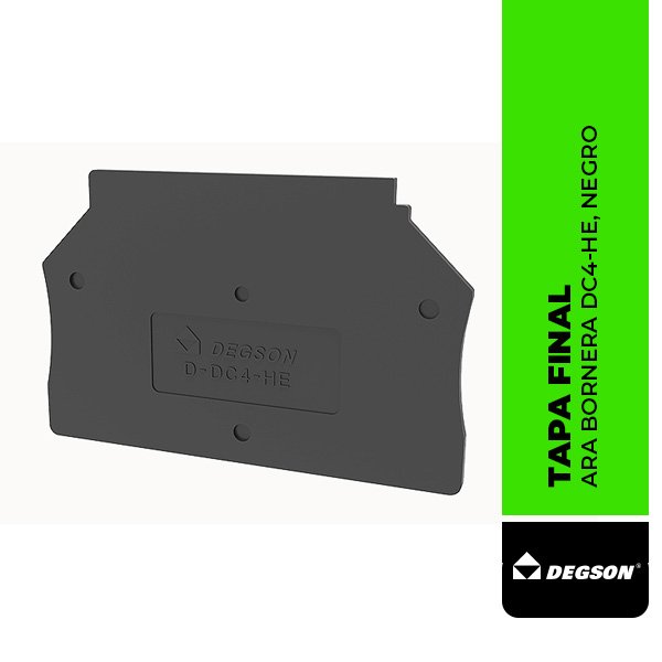 DEG.D-DC4-HE TAPA FINAL D-DC4-HE PARA BORNERA DC4-HE, NEGRO