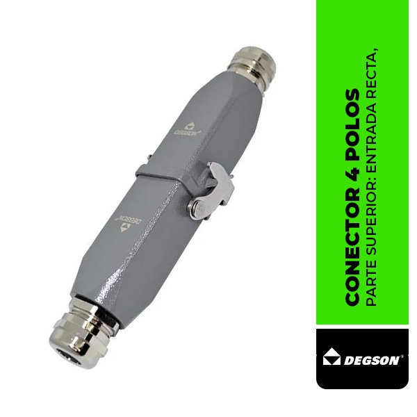 DEG.HDC-DA-004-PG11M-0005 CONECTOR 4 POLOS,PARTE SUPERIOR: ENTRADA RECTA, BASE: CONECTOR- CONECTOR, 10A