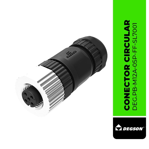 DEG.PB-M12A-05P-FF-SL7001 CONECTOR M12, HEMBRA RECTO, DE 5 POLOS, CODIFICACION-A, 4A/60VAC, DIAM. CABLE EXT.=4.0-8.0mm, IP67