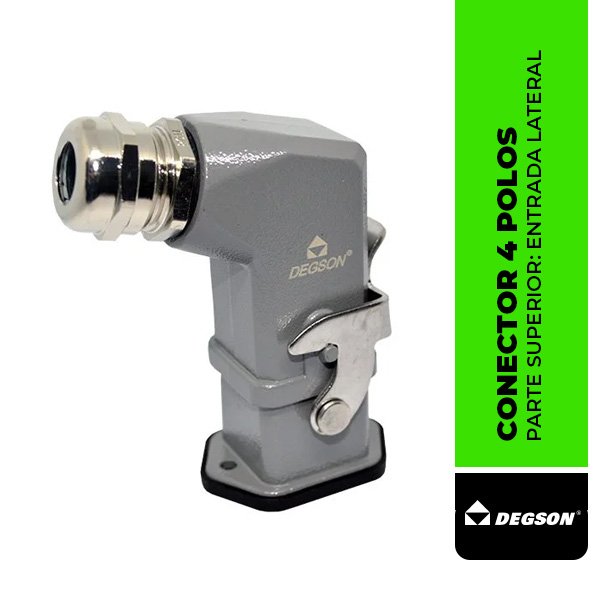 DEG.HDC-DA-004-PG11M-0001 CONECTOR 4 POLOS, PARTE SUPERIOR: ENTRADA LATERAL, BASE: EMPOTRADO,IP65, 10A