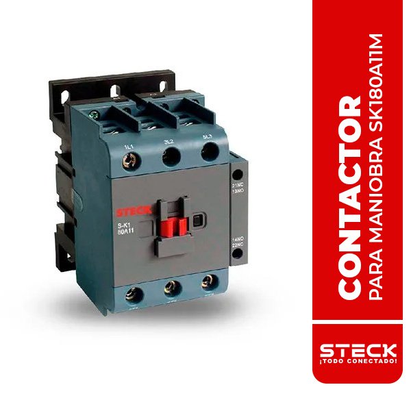 STECK.SK180A11M CONTACTOR PARA MANIOBRA DE MOTORES 80A, BOBINA 220V, 50/60HZ, 1NA