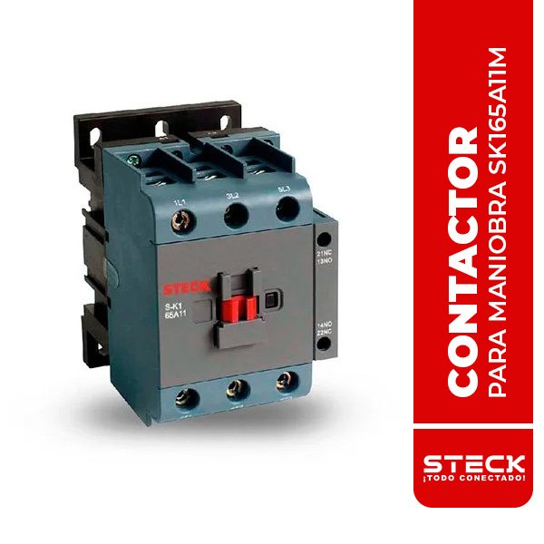 STECK.SK165A11M CONTACTOR PARA MANIOBRA DE MOTORES 65A, BOBINA 220V, 50/60HZ, 1NA