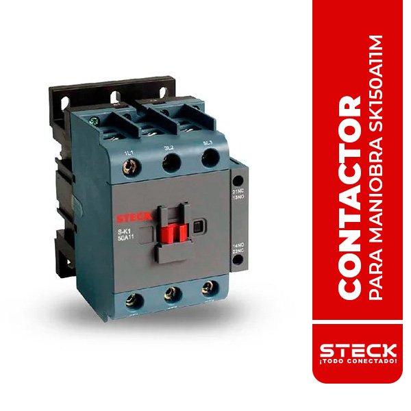STECK.SK150A11M CONTACTOR PARA MANIOBRA DE MOTORES 50A, BOBINA 220V, 50/60HZ, 1NA