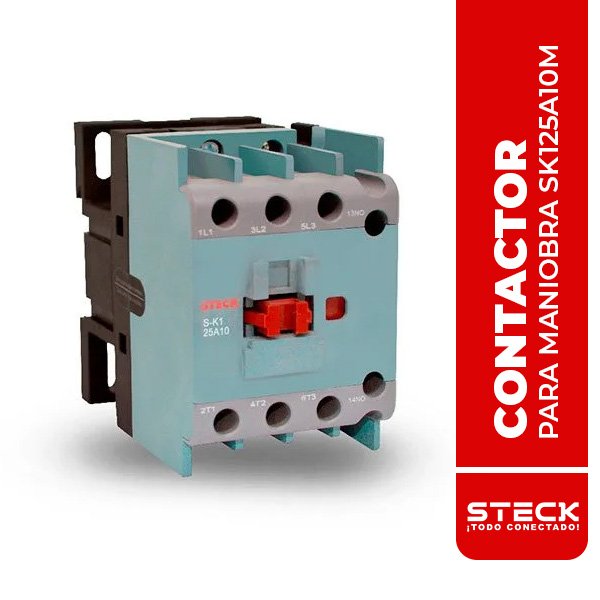 STECK.SK125A10M CONTACTOR PARA MANIOBRA DE MOTORES 25A, BOBINA 220V, 50/60HZ, 1NA