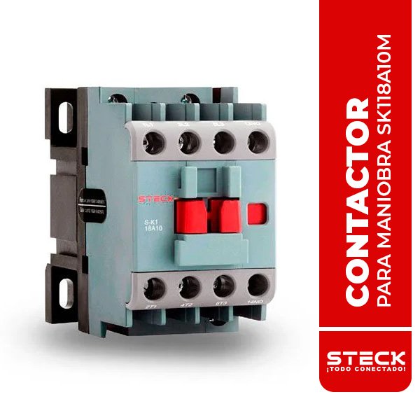 STECK.SK118A10M CONTACTOR PARA MANIOBRA DE MOTORES 18A, BOBINA 220V, 50/60HZ, 1NA