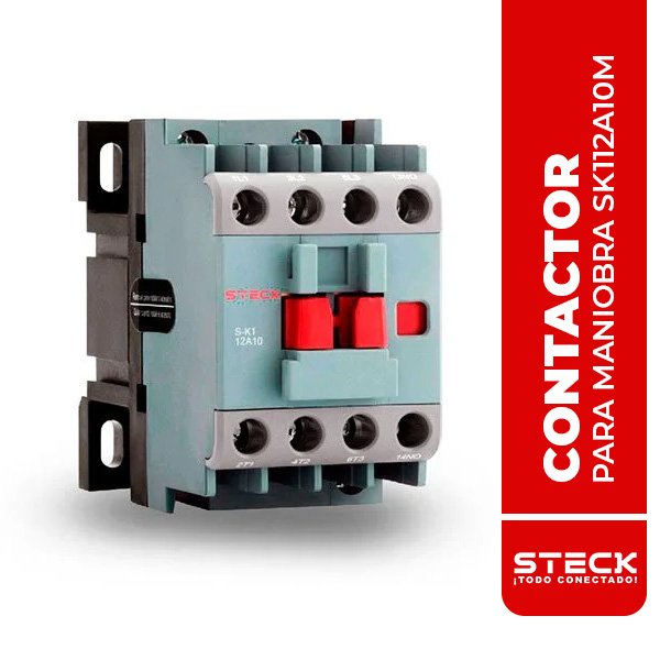 STECK.SK112A10M CONTACTOR PARA MANIOBRA DE MOTORES 12A, BOBINA 220V, 50/60HZ, 1NA