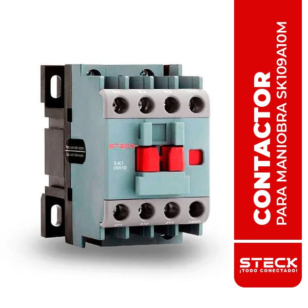STECK.SK109A10M CONTACTOR PARA MANIOBRA DE MOTORES 9A, BOBINA 220V, 50/60HZ, 1NA