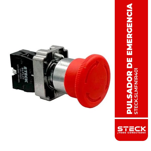 STECK.SLMFN1R401 PULSADOR DE EMERGENCIA COMPLETO T/HONGO Ø22MM, GIRA P/DESENCLAVAR 1NC