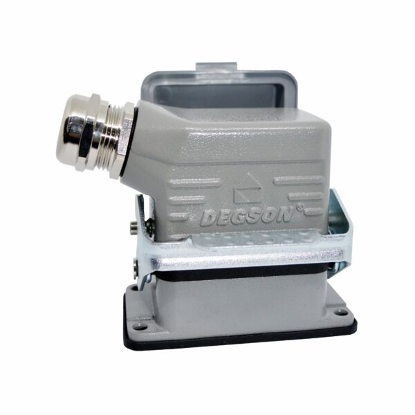 DEG.HDC-DE-006-PG16M-0005 CONECTOR 6 POLOS, PARTE SUPERIOR: ENTRADA LATERAL, BASE: EMPOTRADA CON TAPA, 16A