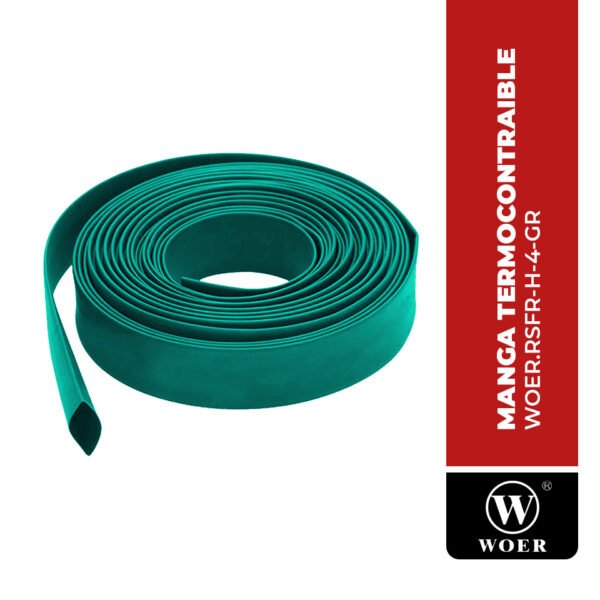 WOER.RSFR-H-4-GR MANGA TERMOCONTRAIBLE RSFR, 600V, Ø4MM, 2:1, VERDE, WOER