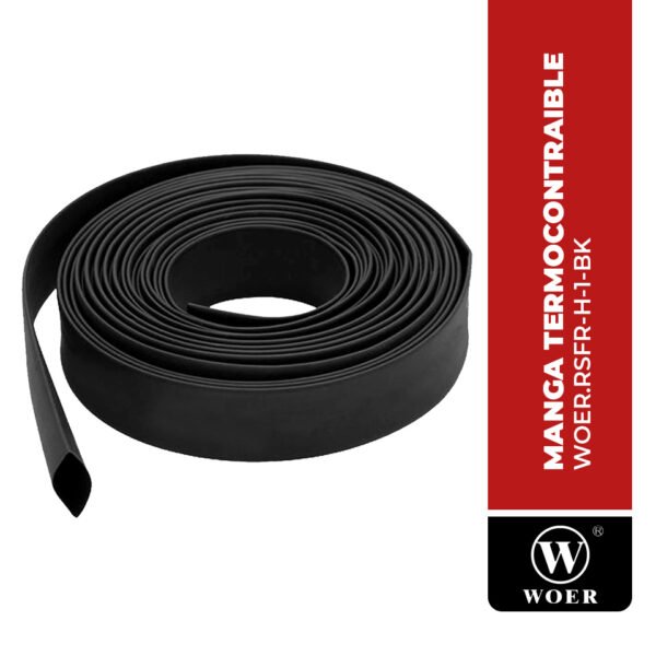 WOER.RSFR-H-1-BK MANGA TERMOCONTRAIBLE RSFR, 600V, Ø1MM, 2:1, NEGRO, WOER