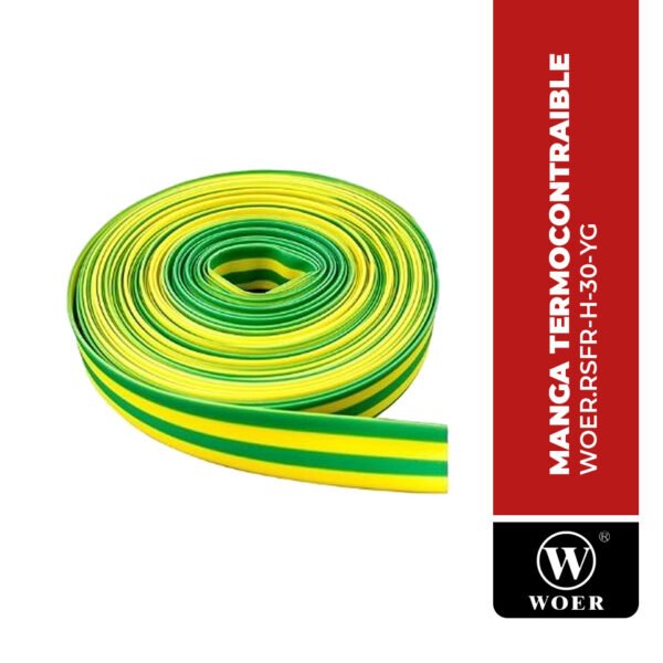 WOER.RSFR-H-30-YG MANGA TERMOCONTRAIBLE RSFR, 600V, Ø30MM, 2:1, VERDE/AMARILLO