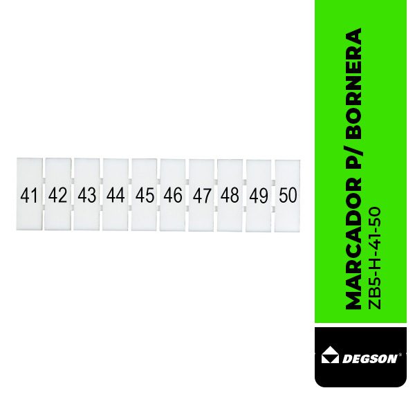 DEG.ZB5-H-41-50 MARCADOR P/ BORNERA ZB5, HORIZONTAL DEL 41-50, DEGSON