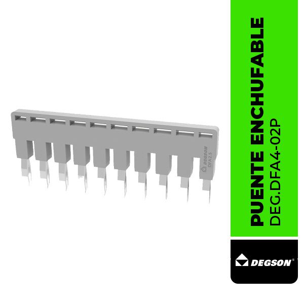 DEG.DFA4-02P PUENTE ENCHUFABLE CENTRAL DFA4-02P, PARA BORNERA DC4, 2 POLOS, DEGSON