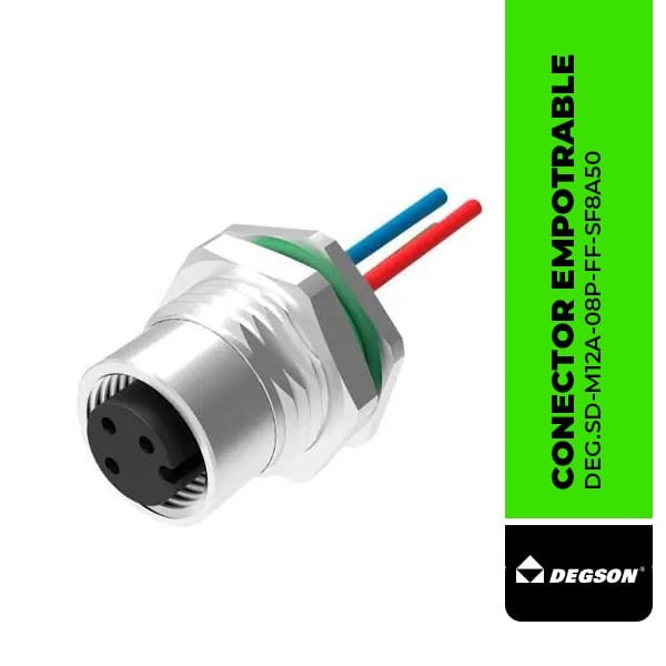 DEG.SD-M12A-08P-FF-SF8A50 CONECTOR EMPOTRABLE, DE 8 POLOS, HEMBRA, CODIFICACION A, DEGSON