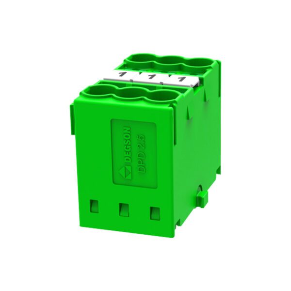 DEG.DPD2.5-06P-GR DPD2.5, BLOQUE DE 6 POLOS, COLOR VERDE, DEGSON