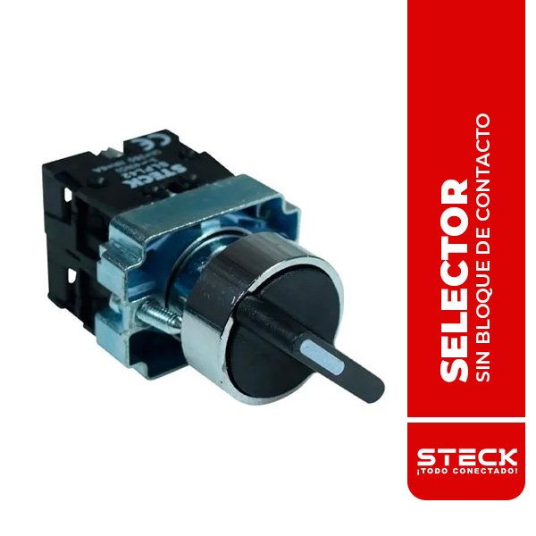 STECK.SLMM8T020 SELECTOR SIN BLOQUE DE CONTACTO 22MM 1-0-2, METALICO, 2NA