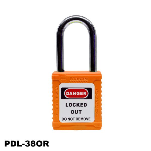LM.PDL-38OR104 CANDADO DE SEGURIDAD NO AISLADO, 1 1/2", 2 LLAVES, COLOR NARANJA, MARCA LOTO MASTER
