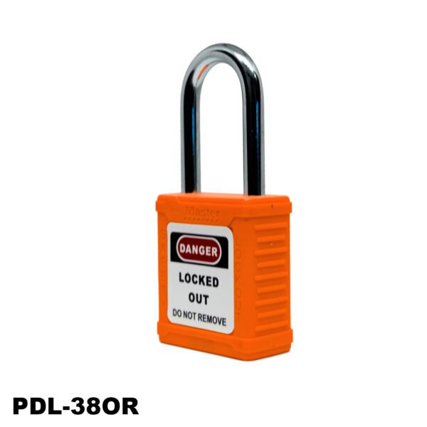LM.PDL-38OR104 CANDADO DE SEGURIDAD NO AISLADO, 1 1/2", 2 LLAVES, COLOR NARANJA, MARCA LOTO MASTER - Imagen 3