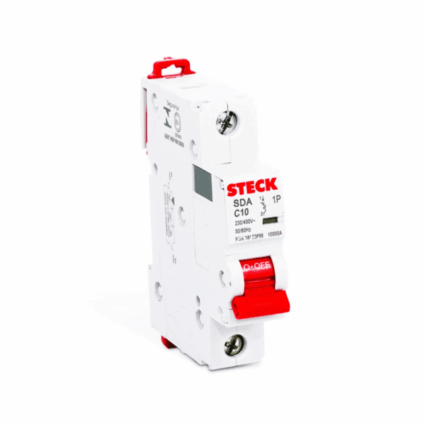 STECK.SDA61C10 1x10A INTERRUPTOR TERMOMAGNETICO, 20KA/220V, 10KA/415V, IEC60898, CURVA C