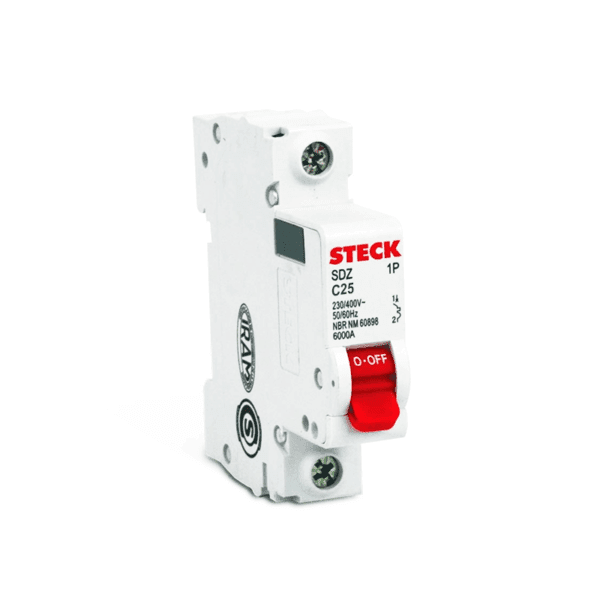 STECK.SDZD61C25 INTERRUPTOR TERMOMAGNETICO UNIPOLAR SDZ 1x25A 10kA@220V 6kA@415V