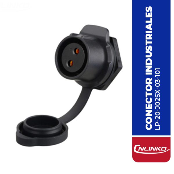 CONECTOR HEMBRA 2 PIN, M20, MONTAJE EN PANEL, REDONDO, SERIE LP-20, IP67, CNLINKO