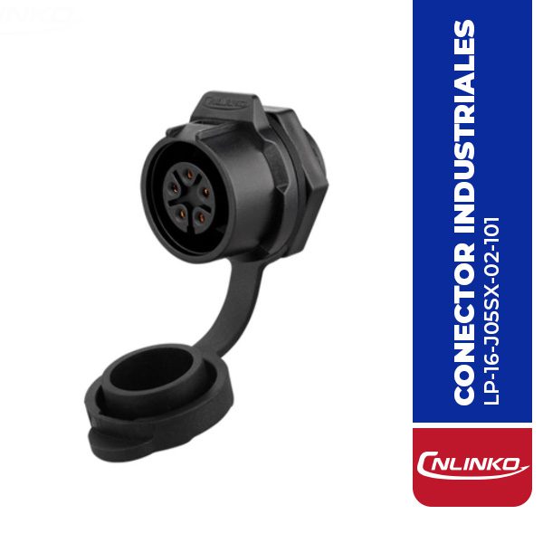 CONECTOR HEMBRA 5 PIN, M16, MONTAJE EN PANEL, REDONDO, SERIE LP-16, IP67, CNLINKO